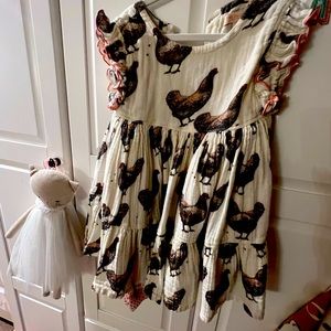 Brand pink chicken toddler dress. Size 4t
